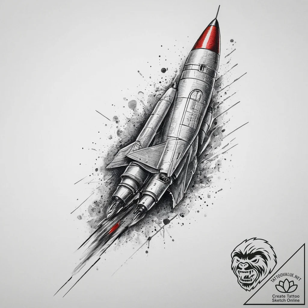 Tattoo sketch soldier with a rocket, tattoo d... - tattoo sketch (№1756182635_0, 26.08.2025 04:30) — tattoovalue.net