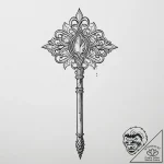 Tattoo sketch scepter, concept art for tattoo… – tattoo sketch (№1756183650_0, 26.08.2025 04:47) — tattoovalue.net