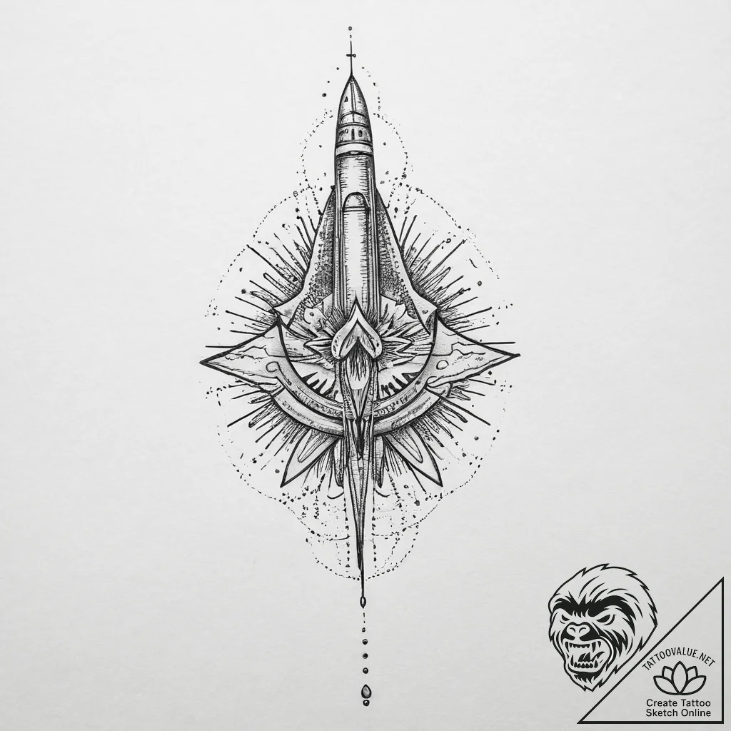 Tattoo sketch space, tattoo sketch design, on... - tattoo sketch (№1756183850_0, 26.08.2025 04:50) — tattoovalue.net