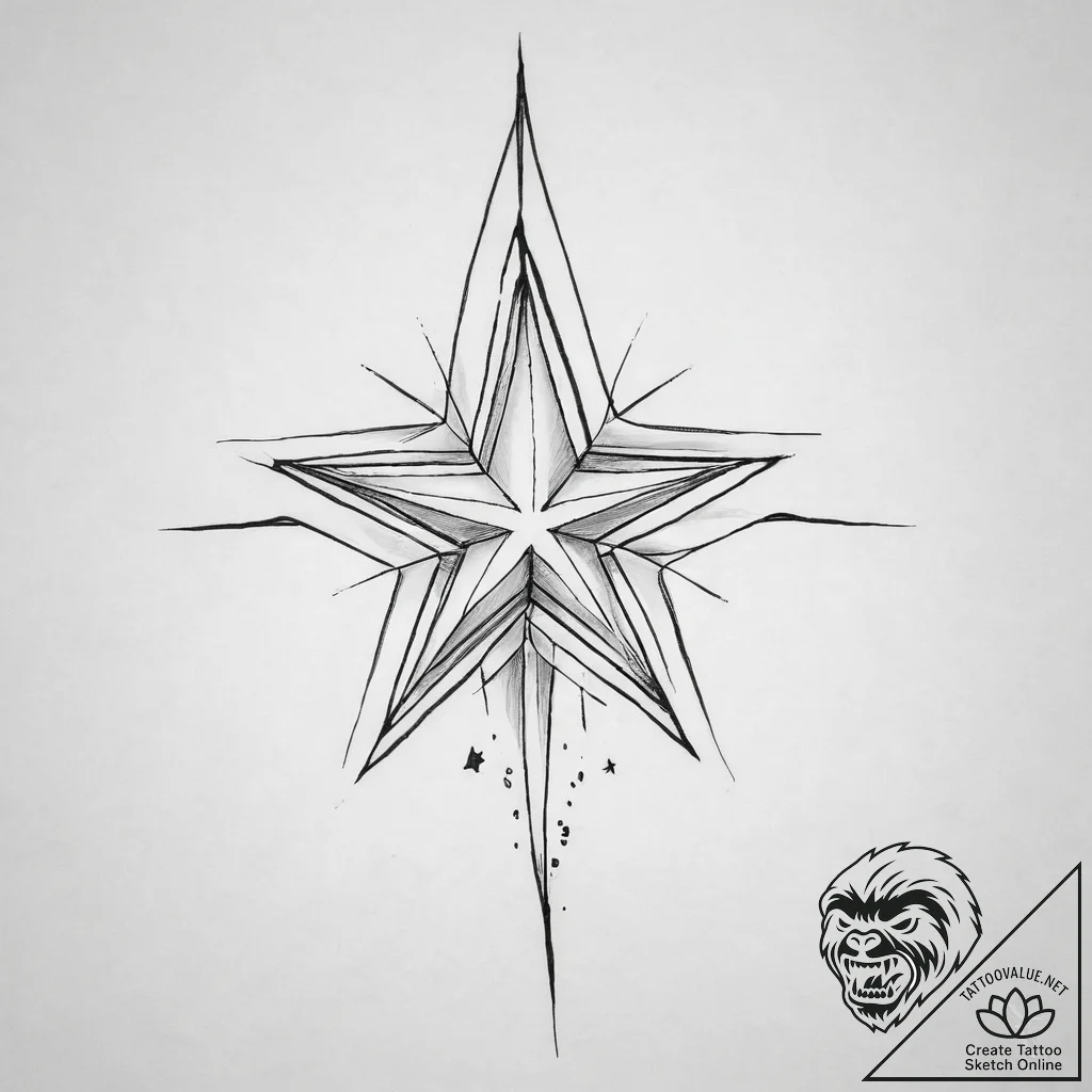 Tattoo sketch star on shoulder - tattoo sketch (№1756184253_0, 26.08.2025 04:57) — tattoovalue.net