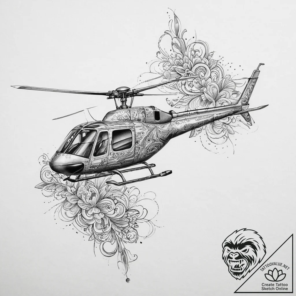 Tattoo sketch узор в виде вертолета, tattoo l... - tattoo sketch (№1756184450_0, 26.08.2025 05:00) — tattoovalue.net