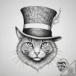 Tattoo sketch the cat in the hat hat, tattoo… – tattoo sketch (№1756184655_0, 26.08.2025 05:04) — tattoovalue.net