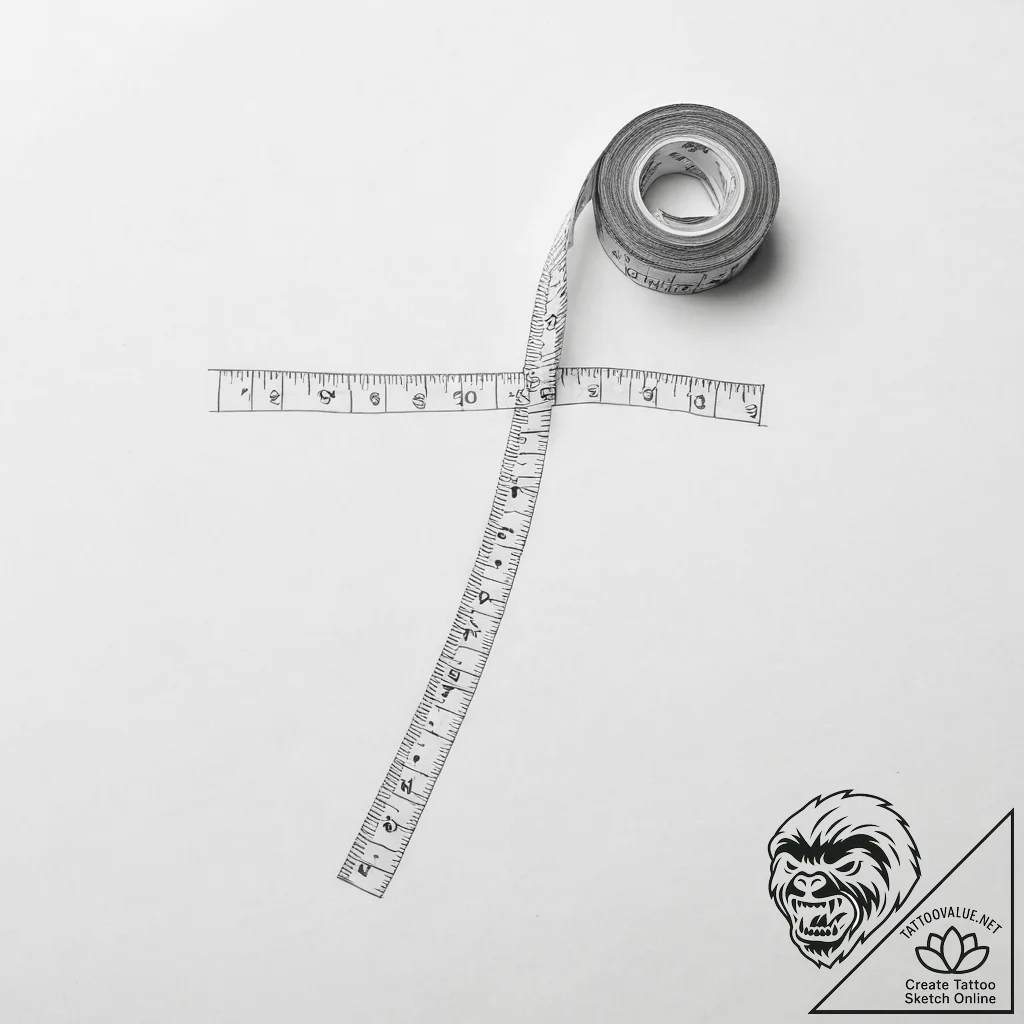 Tattoo sketch tailor measuring tape - tattoo sketch (№1756185861_0, 26.08.2025 05:24) — tattoovalue.net