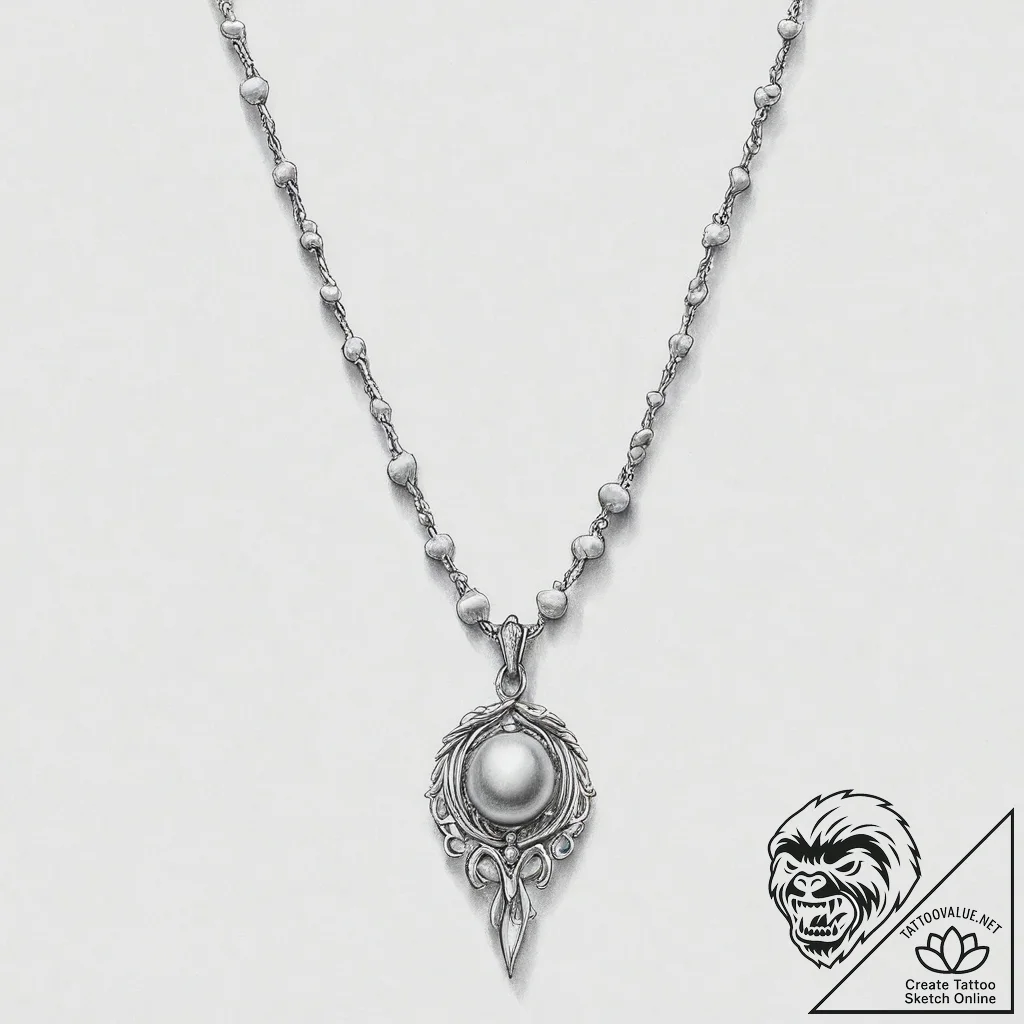 Tattoo sketch pearl necklace, concept art for... - tattoo sketch (№1756187664_0, 26.08.2025 05:54) — tattoovalue.net