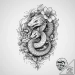Tattoo sketch snake with a flower, tattoo dra… – tattoo sketch (№1756187867_0, 26.08.2025 05:57) — tattoovalue.net