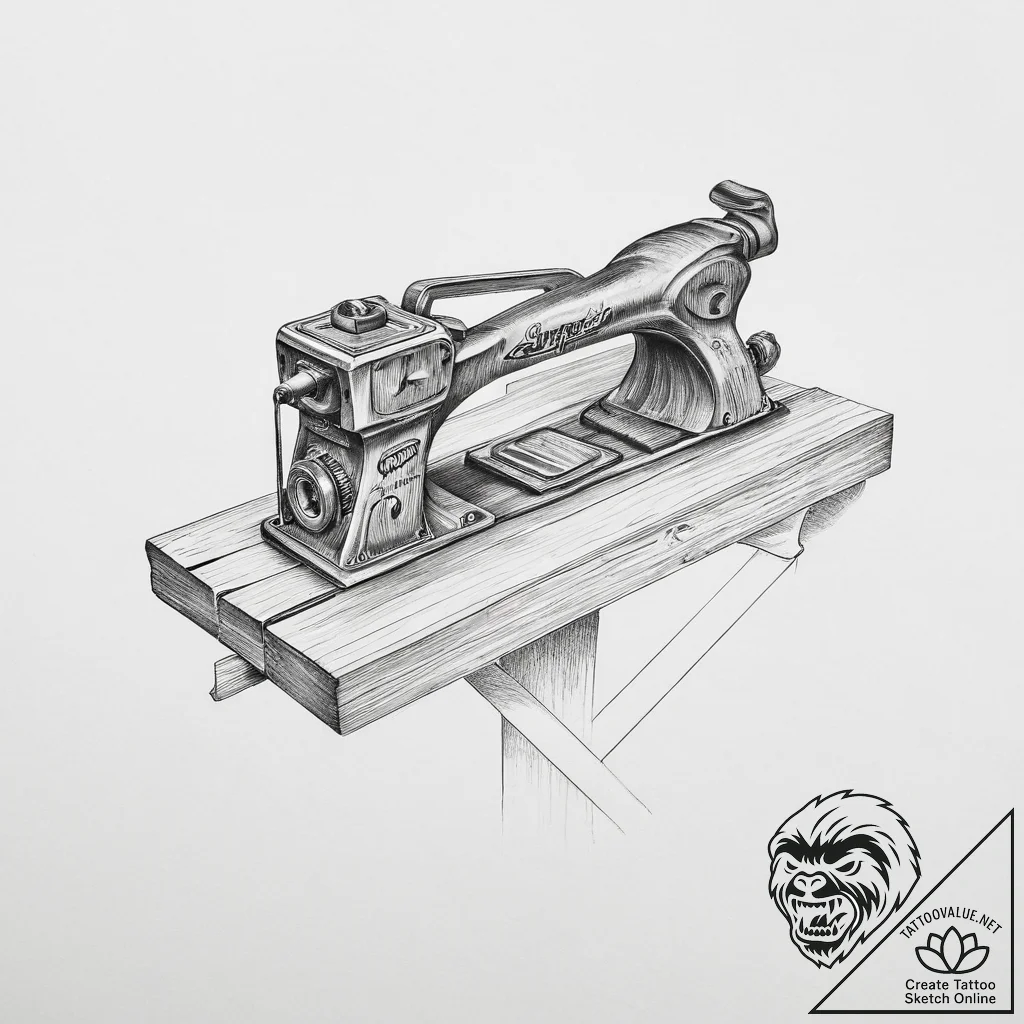 Tattoo sketch carpenter wood planer - tattoo sketch (№1756188068_0, 26.08.2025 06:01) — tattoovalue.net