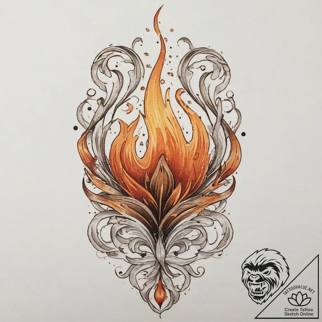 Tattoo sketch flame, tattoo sketch design, se... - tattoo sketch (№1756188470_0, 26.08.2025 06:07) — tattoovalue.net