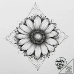 Tattoo sketch chamomile, tattoo line art, on… – tattoo sketch (№1756192698_0, 26.08.2025 07:18) — tattoovalue.net