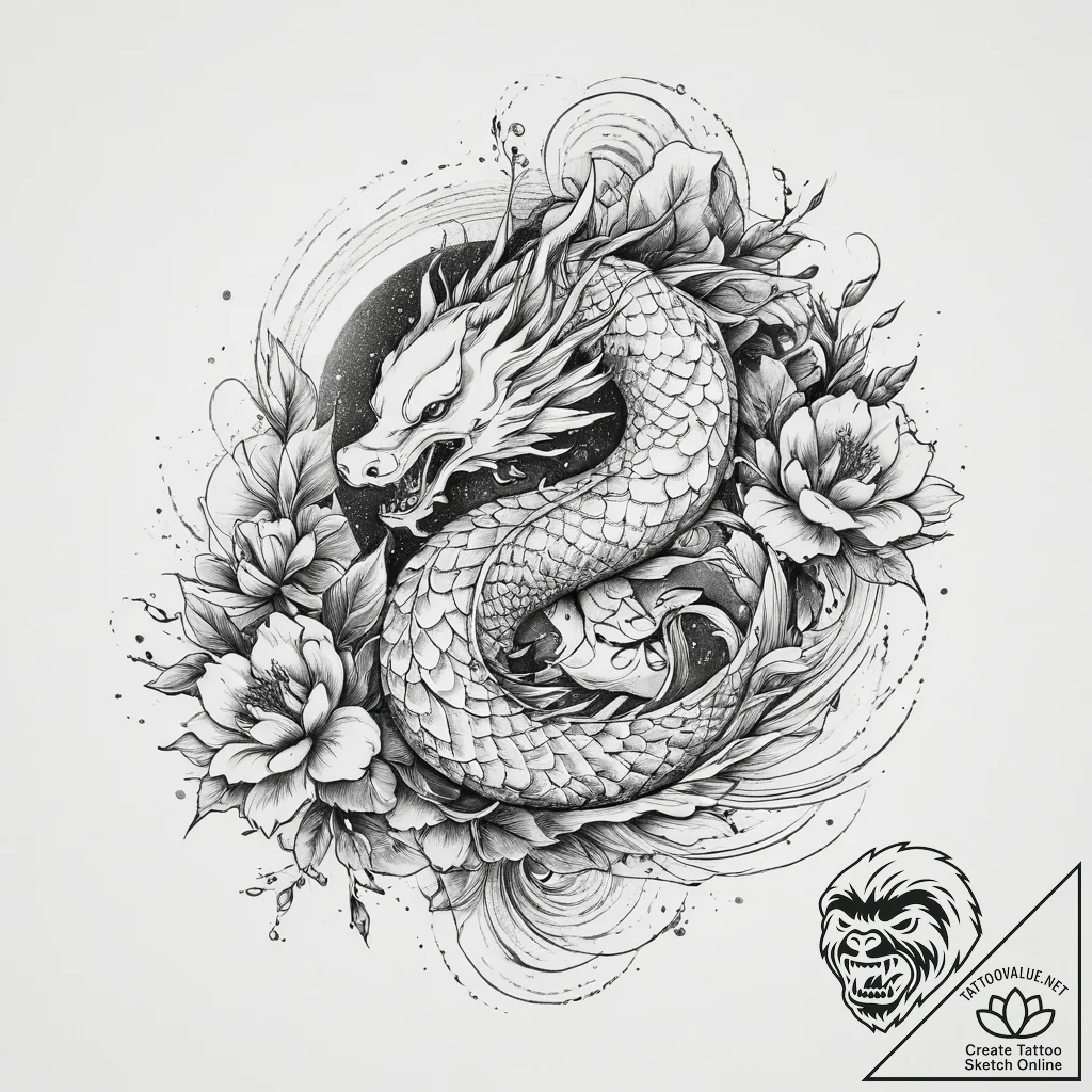 Tattoo sketch galaxy in a rose, artistic tatt... - tattoo sketch (№1756193098_0, 26.08.2025 07:24) — tattoovalue.net