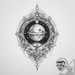 Tattoo sketch cosmic existence, tattoo flash… – tattoo sketch (№1756193296_0, 26.08.2025 07:28) — tattoovalue.net