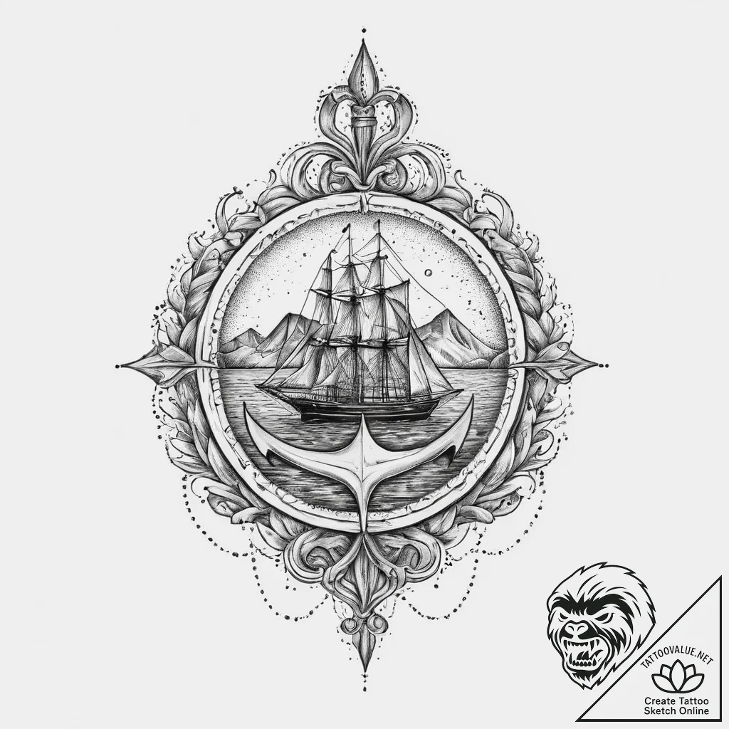 Tattoo sketch city, ink illustration for tatt... - tattoo sketch (№1756194916_0, 26.08.2025 07:55) — tattoovalue.net