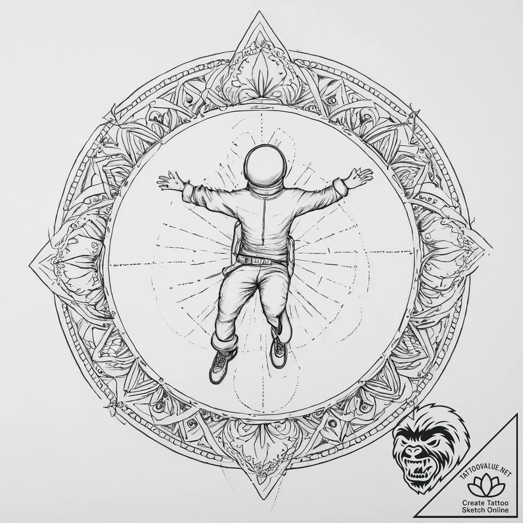 Tattoo sketch base jumping person jumping, ta... - tattoo sketch (№1756195122_0, 26.08.2025 07:58) — tattoovalue.net