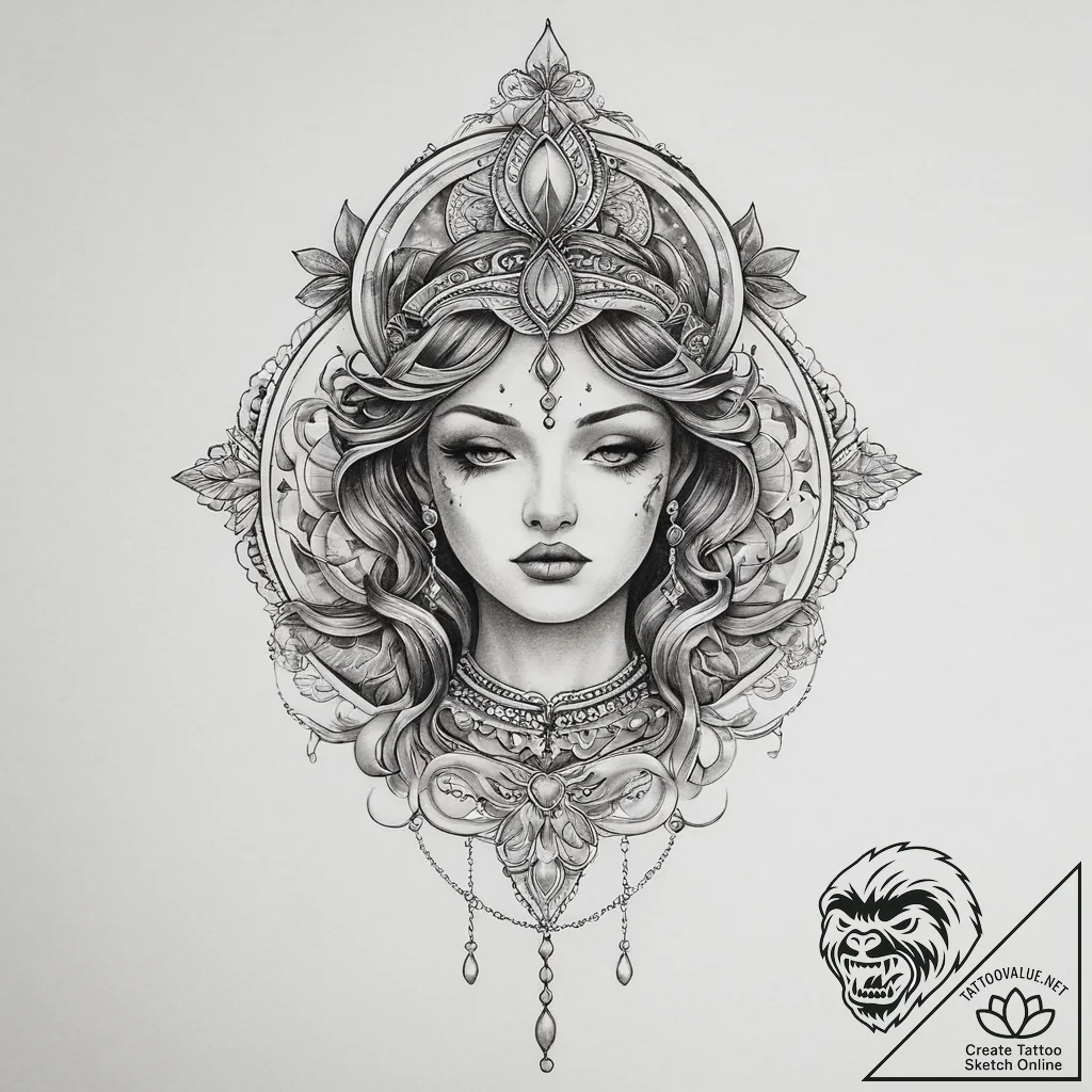 Tattoo sketch divine legend, concept art for... - tattoo sketch (№1756195726_0, 26.08.2025 08:08) — tattoovalue.net