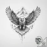 Tattoo sketch узор в виде орла с горами – tattoo sketch (№1756196128_0, 26.08.2025 08:15) — tattoovalue.net