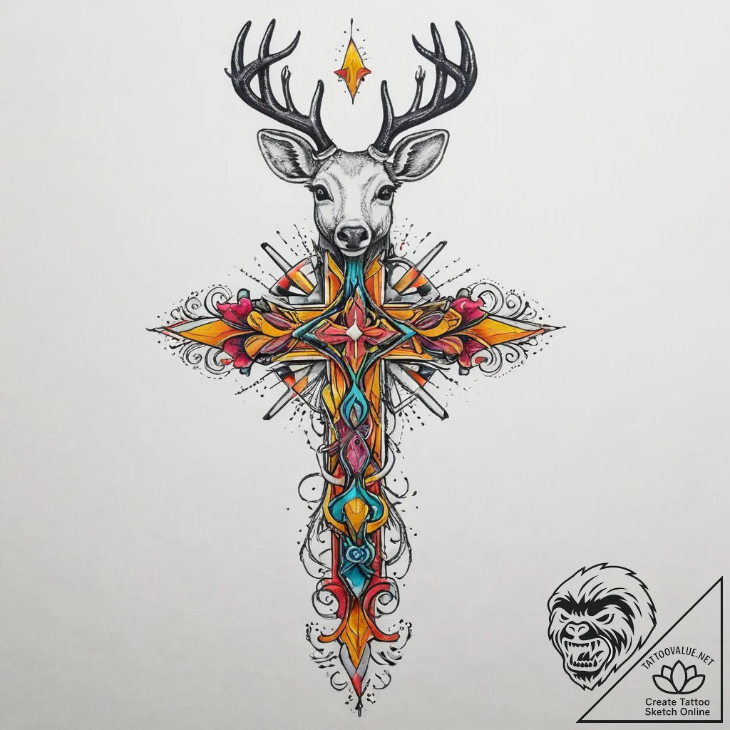Tattoo sketch elegant doe tattoo, artistic ta... - tattoo sketch (№1756197122_0, 26.08.2025 08:32) — tattoovalue.net