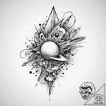Tattoo sketch cosmic dimension, ink illustrat… – tattoo sketch (№1756198539_0, 26.08.2025 08:55) — tattoovalue.net