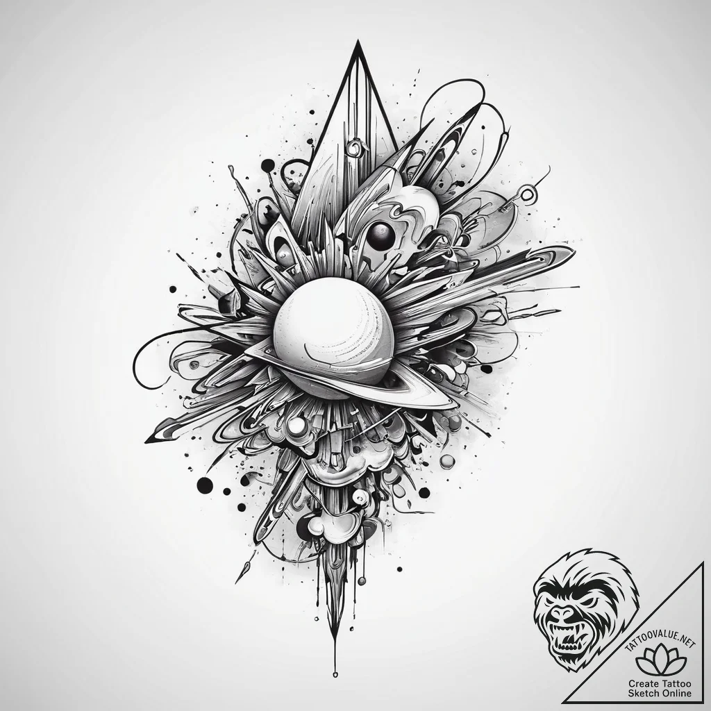 Tattoo sketch cosmic dimension, ink illustrat... - tattoo sketch (№1756198539_0, 26.08.2025 08:55) — tattoovalue.net