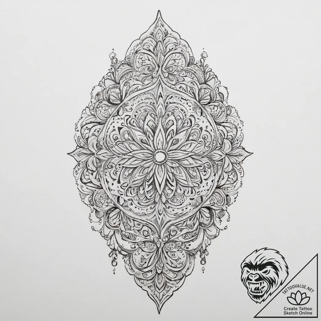 Tattoo sketch reflection, tattoo drawing outl... - tattoo sketch (№1756198938_0, 26.08.2025 09:02) — tattoovalue.net