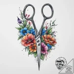 Tattoo sketch florist a person with shears, t… – tattoo sketch (№1756199342_0, 26.08.2025 09:09) — tattoovalue.net
