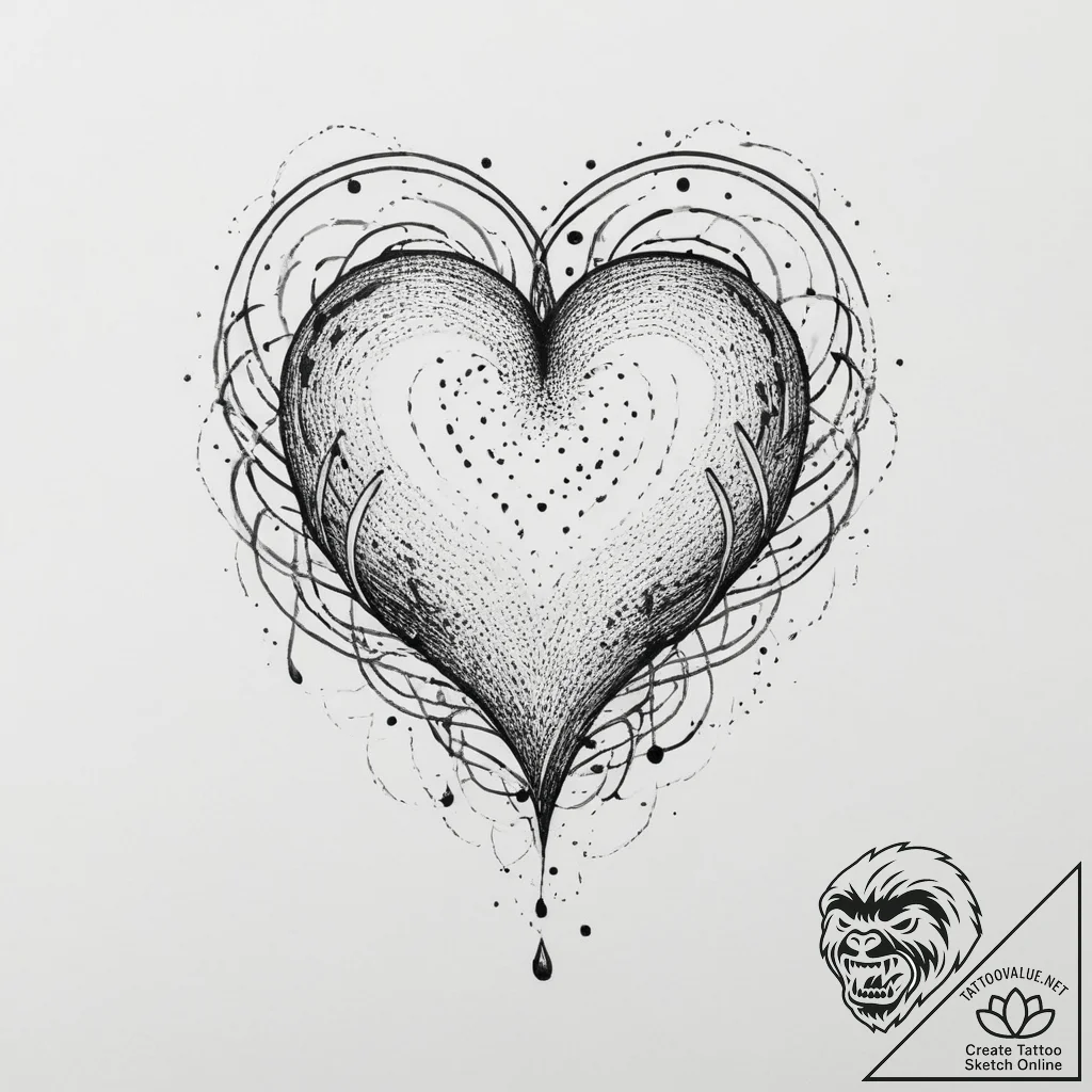 Tattoo sketch sketch сердце, artistic tattoo... - tattoo sketch (№1756199741_0, 26.08.2025 09:15) — tattoovalue.net