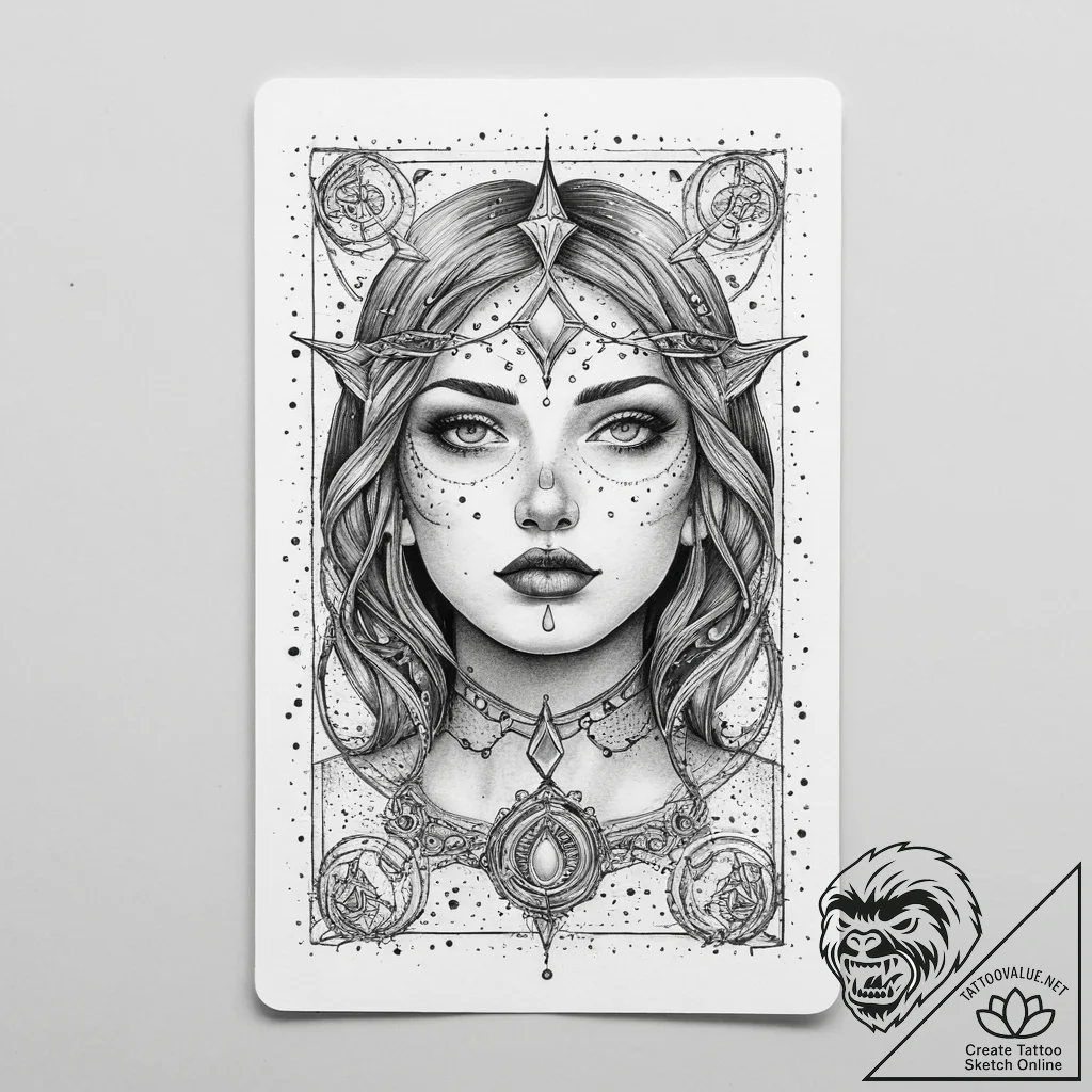 Tattoo sketch tarot card fool, tattoo drawing... - tattoo sketch (№1756199941_0, 26.08.2025 09:19) — tattoovalue.net