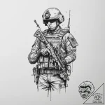 Tattoo sketch soldier with a scissors, tattoo… – tattoo sketch (№1756200144_0, 26.08.2025 09:22) — tattoovalue.net