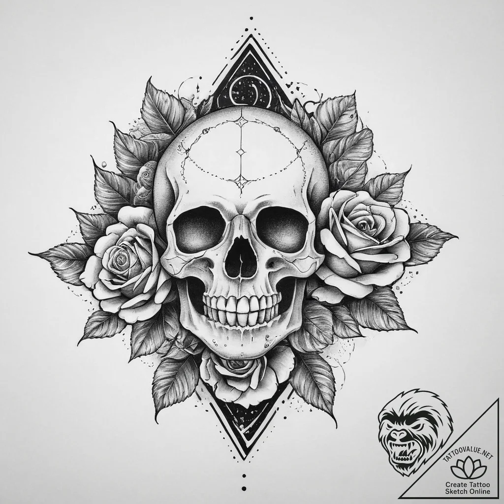Tattoo sketch cosmic ground, ink illustration... - tattoo sketch (№1756200346_0, 26.08.2025 09:25) — tattoovalue.net