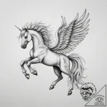 Tattoo sketch pegasus tattoo – tattoo sketch (№1756200552_0, 26.08.2025 09:29) — tattoovalue.net