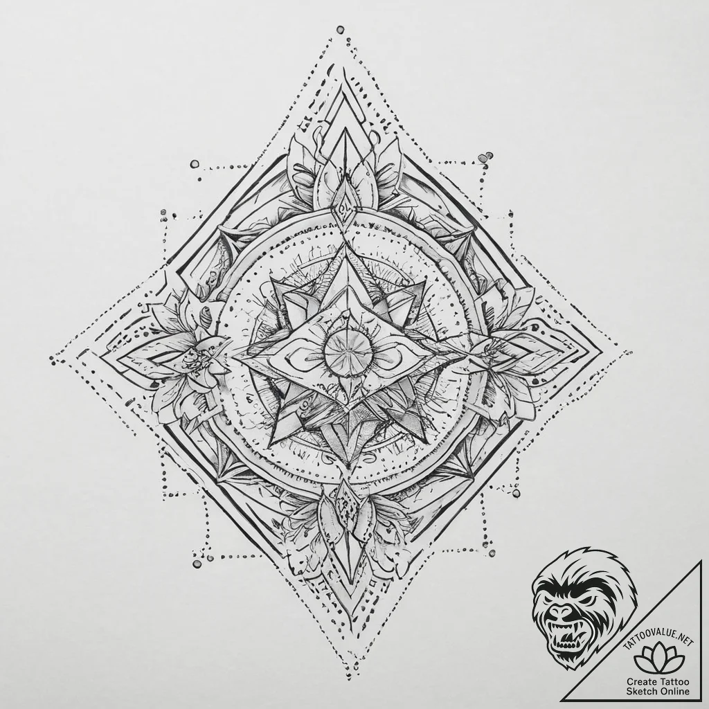 Tattoo sketch mystical land, tattoo flash she... - tattoo sketch (№1756201750_0, 26.08.2025 09:49) — tattoovalue.net