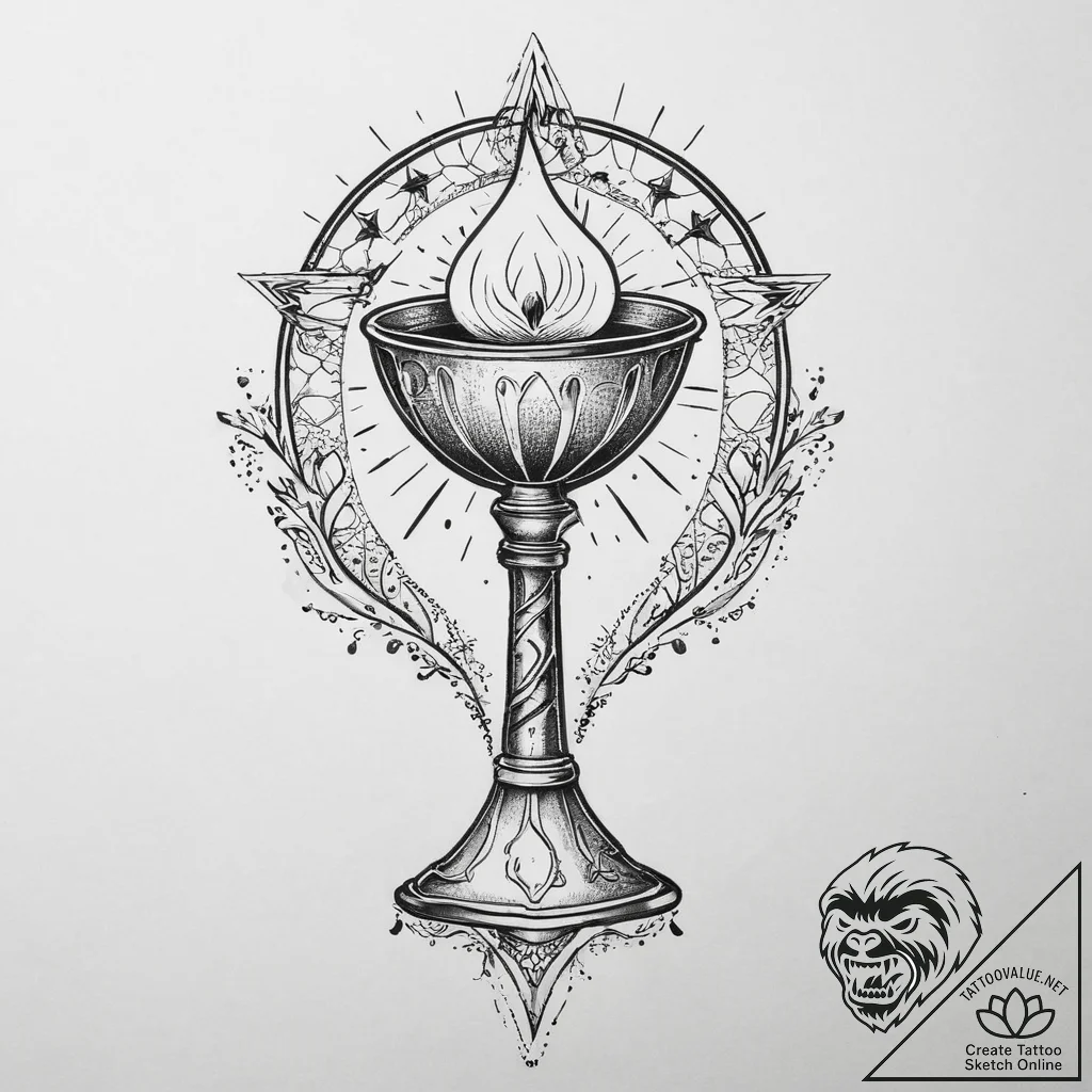 Tattoo sketch unitarian universalist chalice,... - tattoo sketch (№1756201947_0, 26.08.2025 09:52) — tattoovalue.net