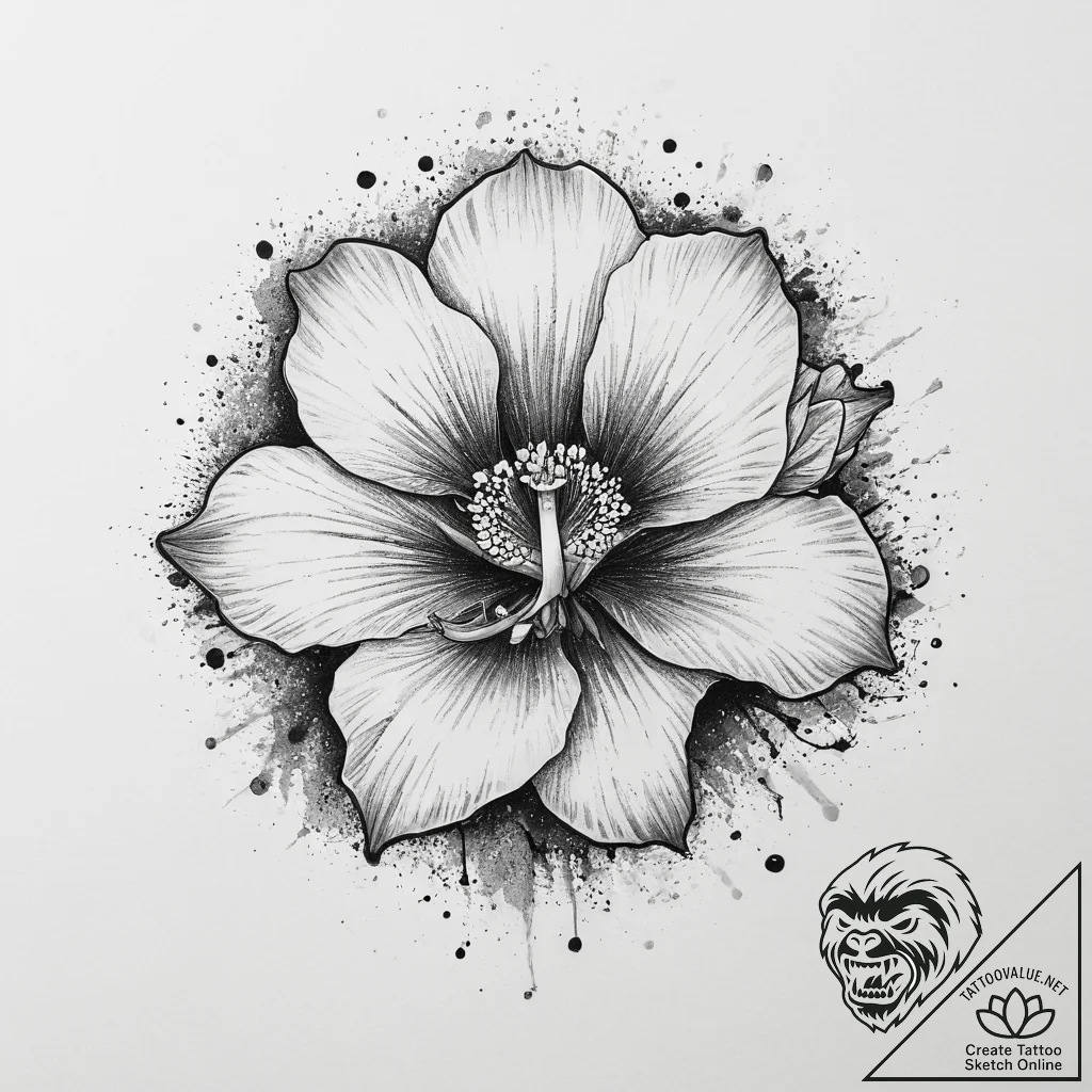 Tattoo sketch rafflesia, ink illustration for... - tattoo sketch (№1756202546_0, 26.08.2025 10:02) — tattoovalue.net