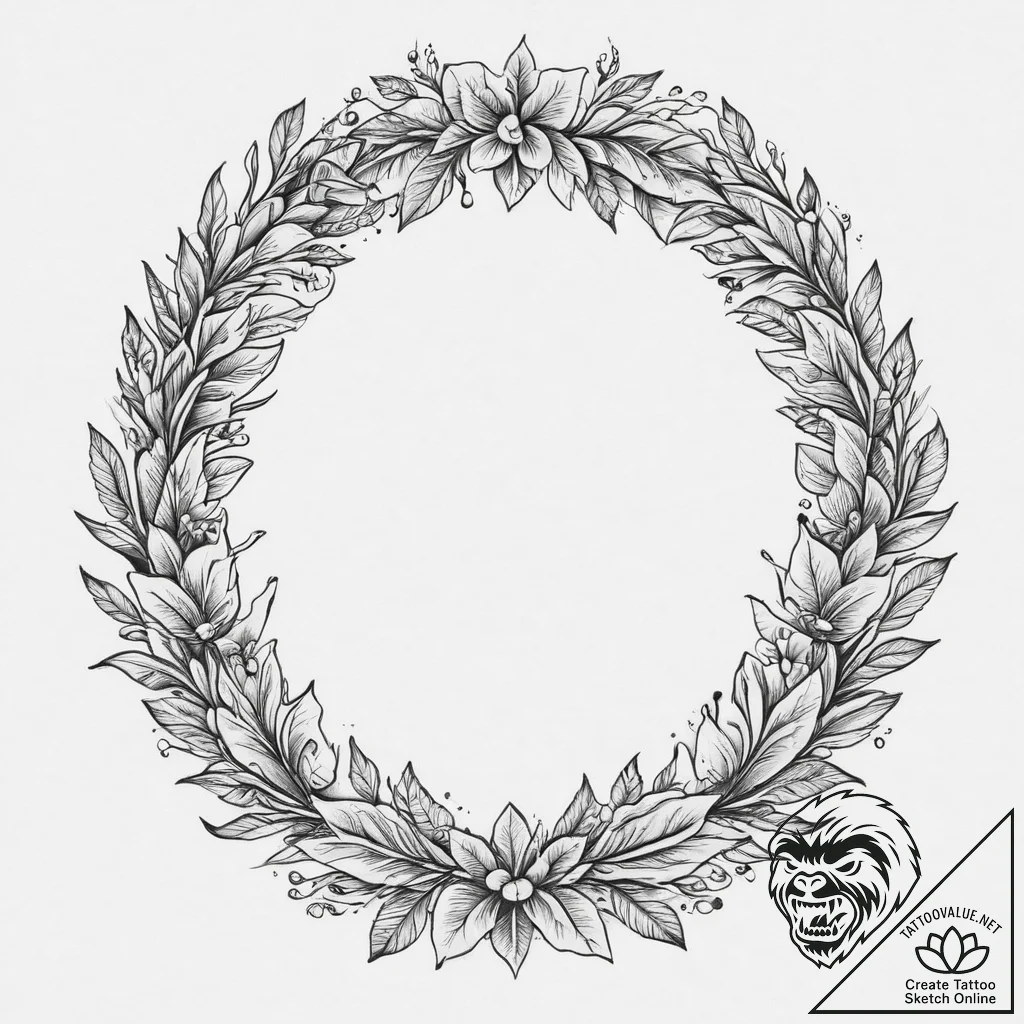 Tattoo sketch kostroma with a wreath, tattoo... - tattoo sketch (№1756203144_0, 26.08.2025 10:12) — tattoovalue.net