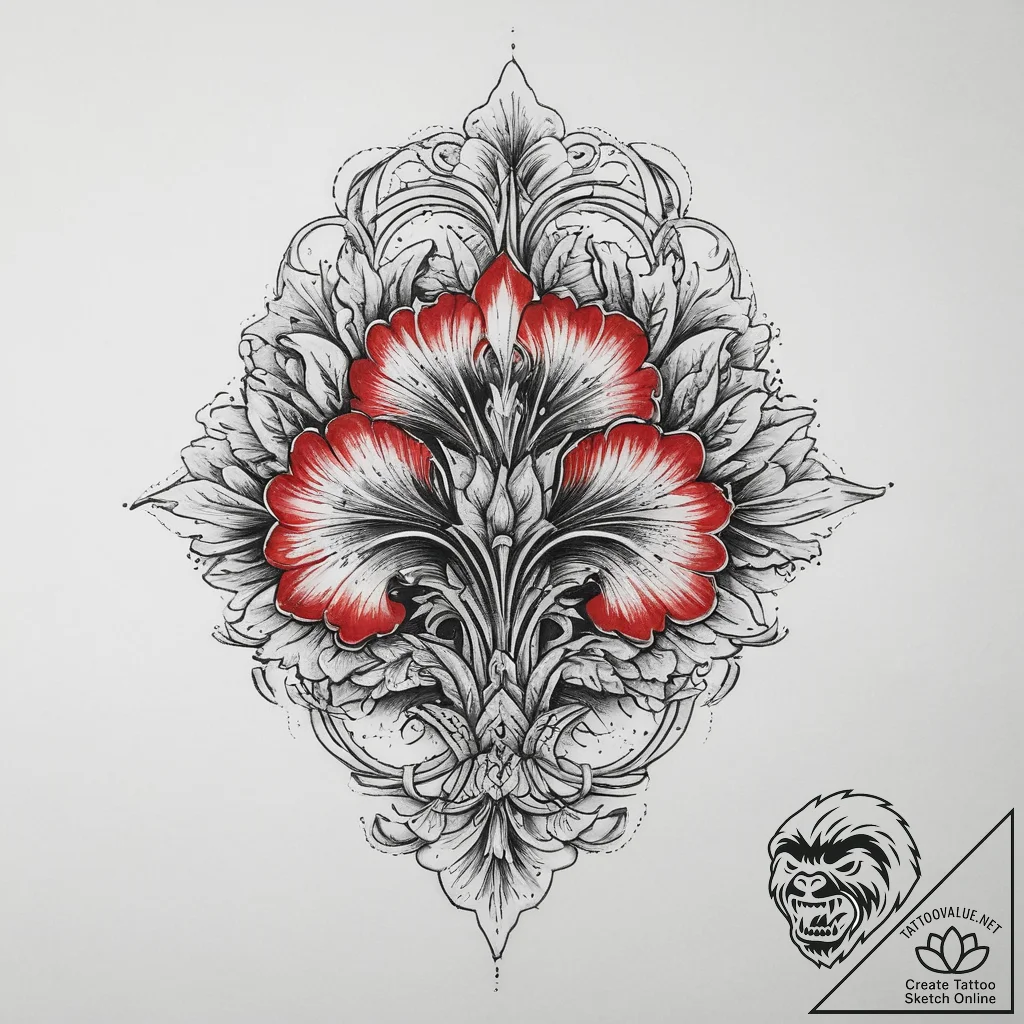 Tattoo sketch coxcomb, artistic tattoo sketch... - tattoo sketch (№1756203350_0, 26.08.2025 10:15) — tattoovalue.net