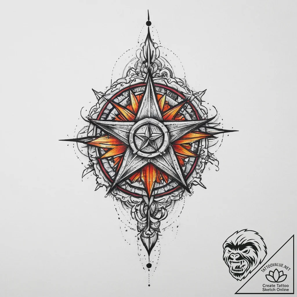 Tattoo sketch backpack with a star, concept a... - tattoo sketch (№1756203746_0, 26.08.2025 10:22) — tattoovalue.net