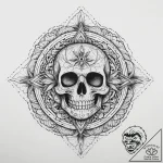 Tattoo sketch skeleton with cards, concept ar… – tattoo sketch (№1756205565_0, 26.08.2025 10:52) — tattoovalue.net