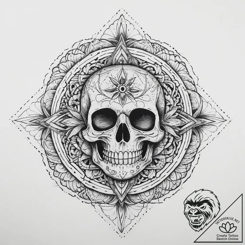 Tattoo sketch skeleton with cards, concept ar... - tattoo sketch (№1756205565_0, 26.08.2025 10:52) — tattoovalue.net