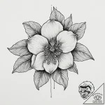 Tattoo sketch hellebore flower, tattoo drawin… – tattoo sketch (№1756205963_0, 26.08.2025 10:59) — tattoovalue.net