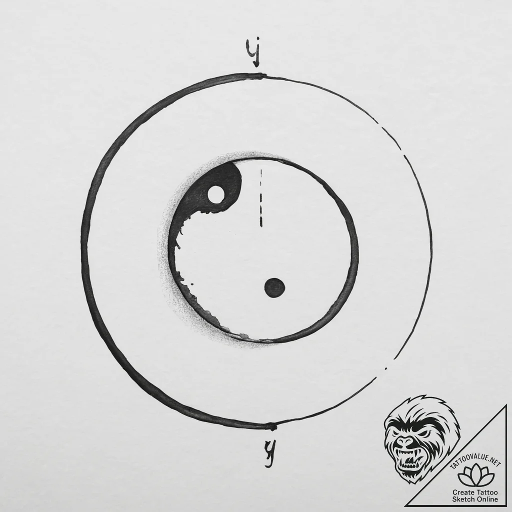 Tattoo sketch yin yang and balance - tattoo sketch (№1756207365_0, 26.08.2025 11:22) — tattoovalue.net