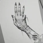 Tattoo sketch hands with a pencil – tattoo sketch (№1756208169_0, 26.08.2025 11:36) — tattoovalue.net