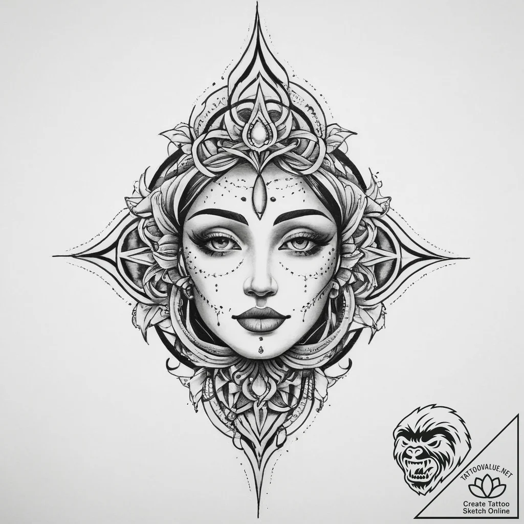 Tattoo sketch spiritual image, tattoo sketch... - tattoo sketch (№1756208572_0, 26.08.2025 11:42) — tattoovalue.net