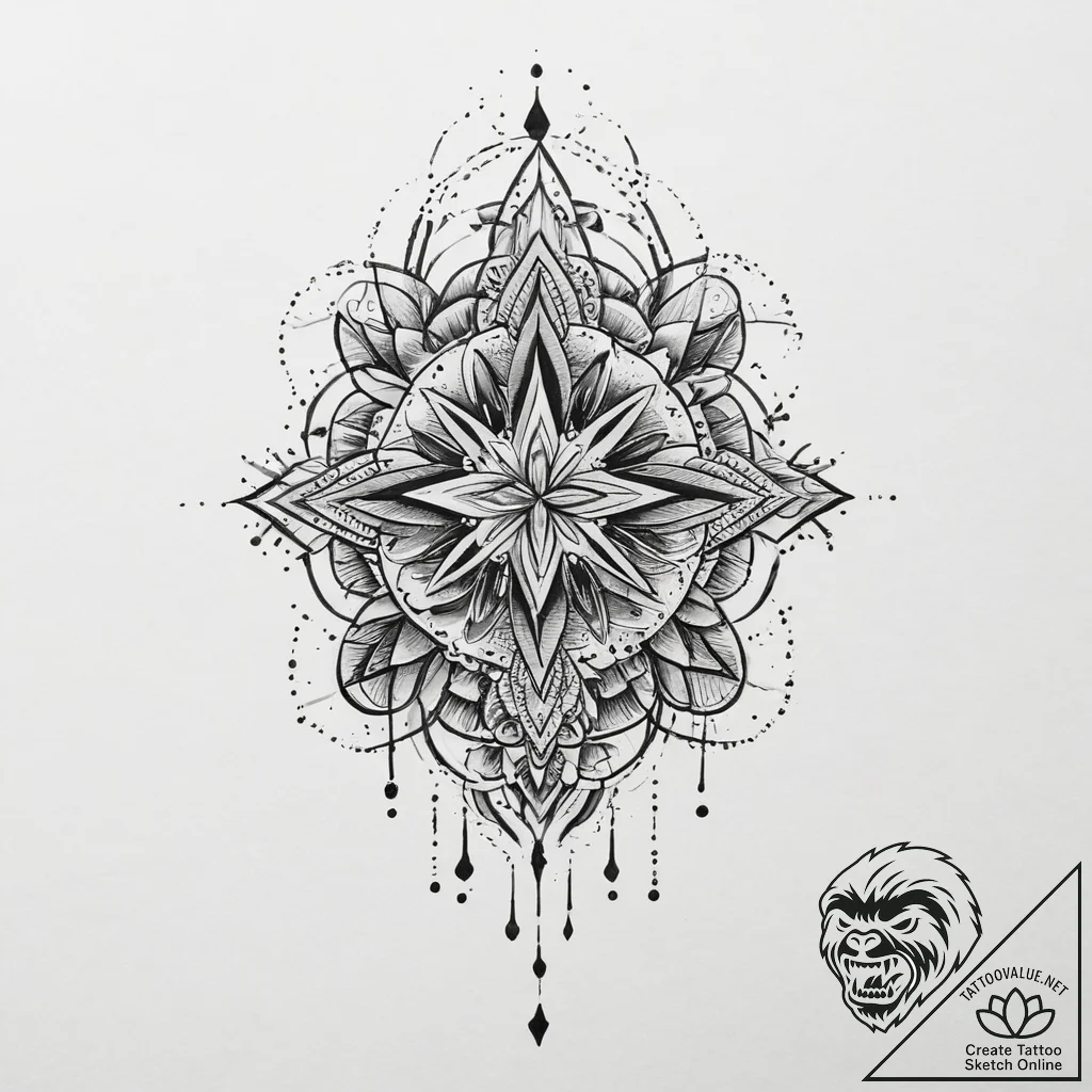 Tattoo sketch blessed drawing, tattoo line ar... - tattoo sketch (№1756209368_0, 26.08.2025 11:56) — tattoovalue.net