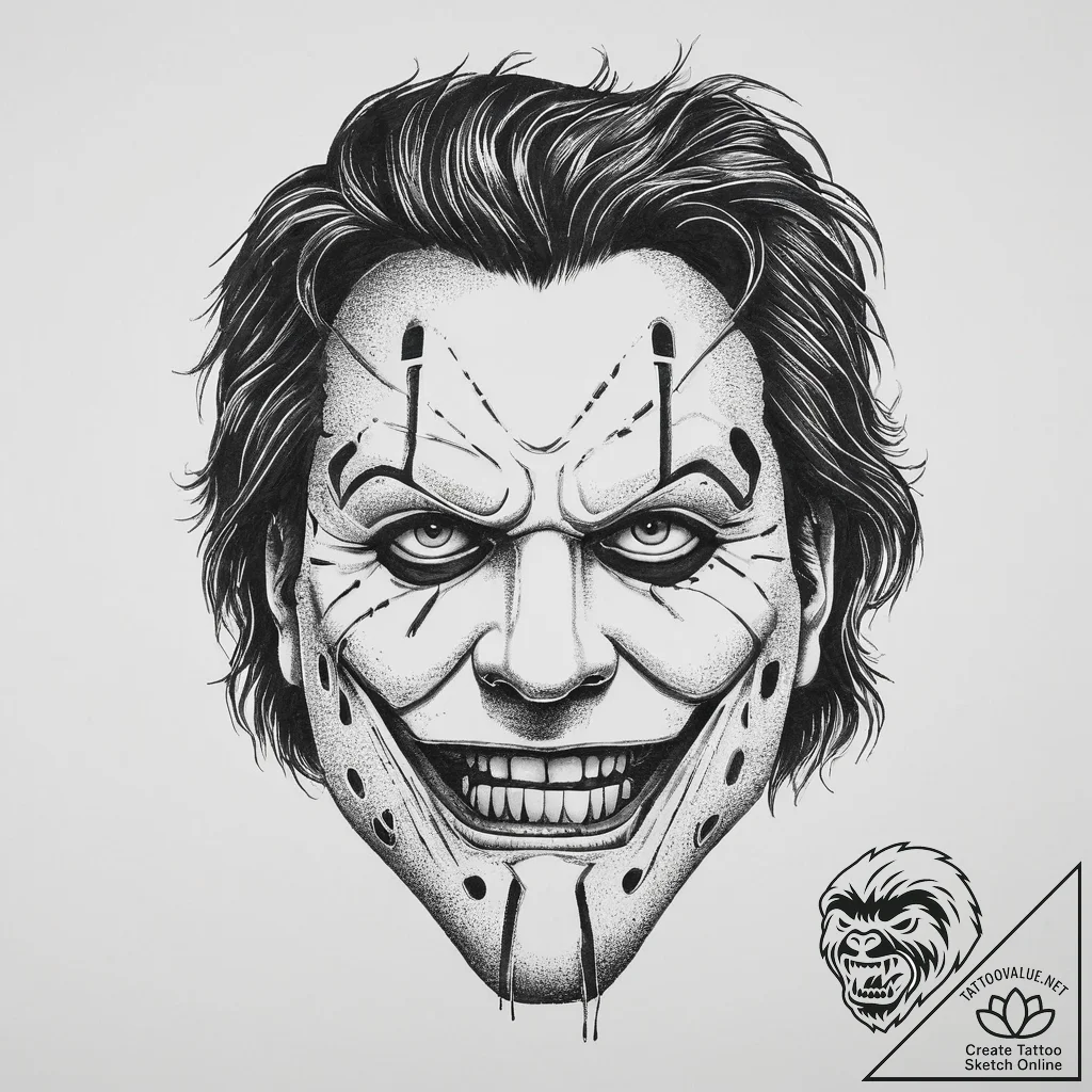 Tattoo sketch the texas chain saw massacre le... - tattoo sketch (№1756210772_0, 26.08.2025 12:19) — tattoovalue.net