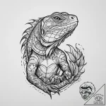 Tattoo sketch iguana, tattoo line art, old sc… – tattoo sketch (№1756211771_0, 26.08.2025 12:36) — tattoovalue.net
