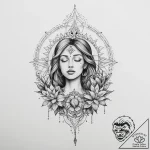Tattoo sketch spiritual scene – tattoo sketch (№1756212372_0, 26.08.2025 12:46) — tattoovalue.net