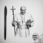 Tattoo sketch soldier with a pope – tattoo sketch (№1756213169_0, 26.08.2025 12:59) — tattoovalue.net