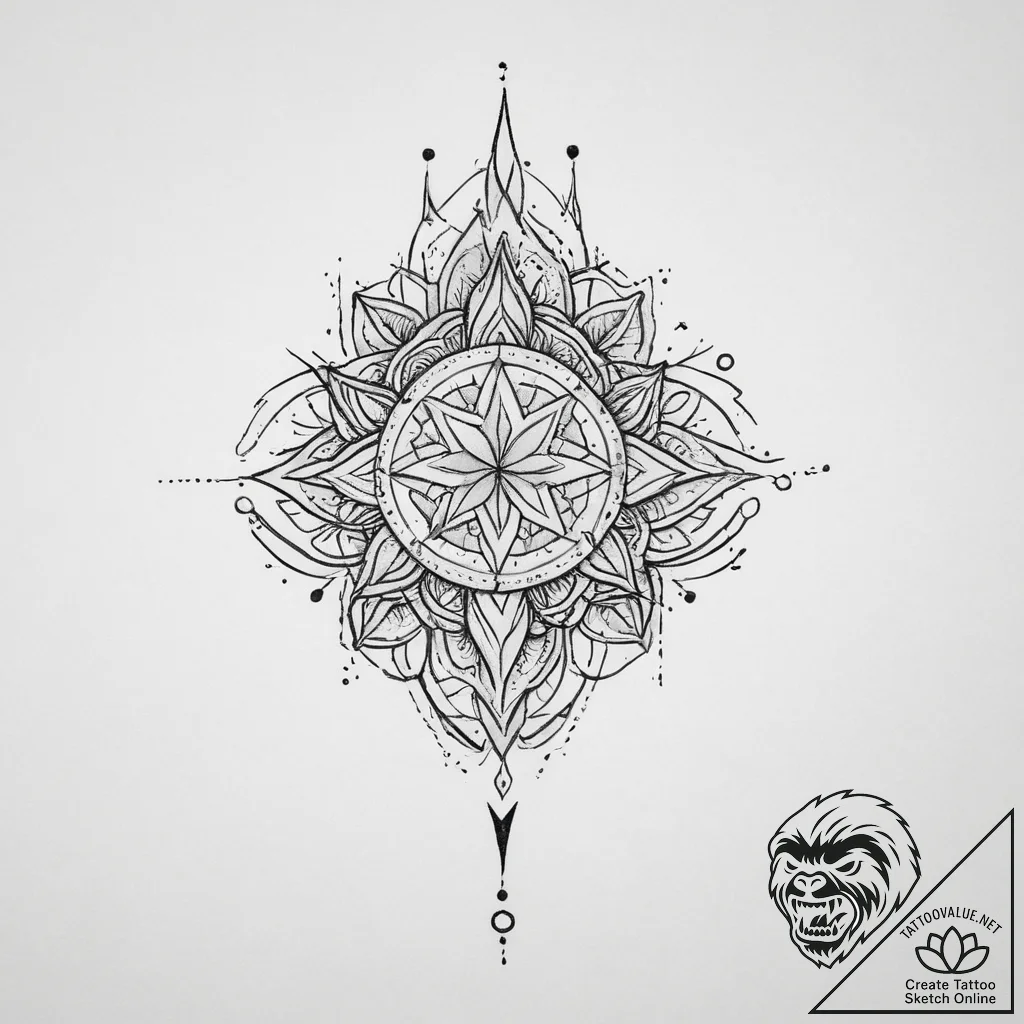Tattoo sketch a symbolic object, ink illustra... - tattoo sketch (№1756213366_0, 26.08.2025 13:02) — tattoovalue.net