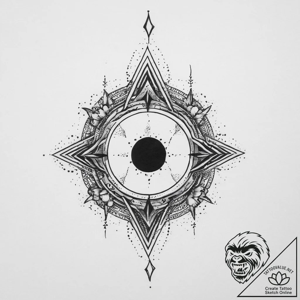 Tattoo sketch cosmic past, concept art for ta... - tattoo sketch (№1756214790_0, 26.08.2025 13:26) — tattoovalue.net