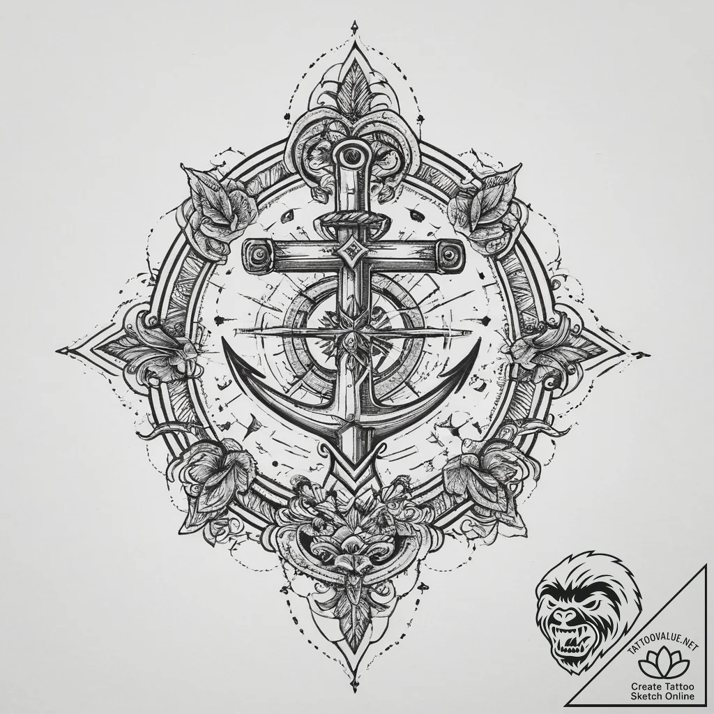 Mythological & magical, tattoo drawing outlin... - tattoo sketch (№1756214989_0, 26.08.2025 13:29) — tattoovalue.net