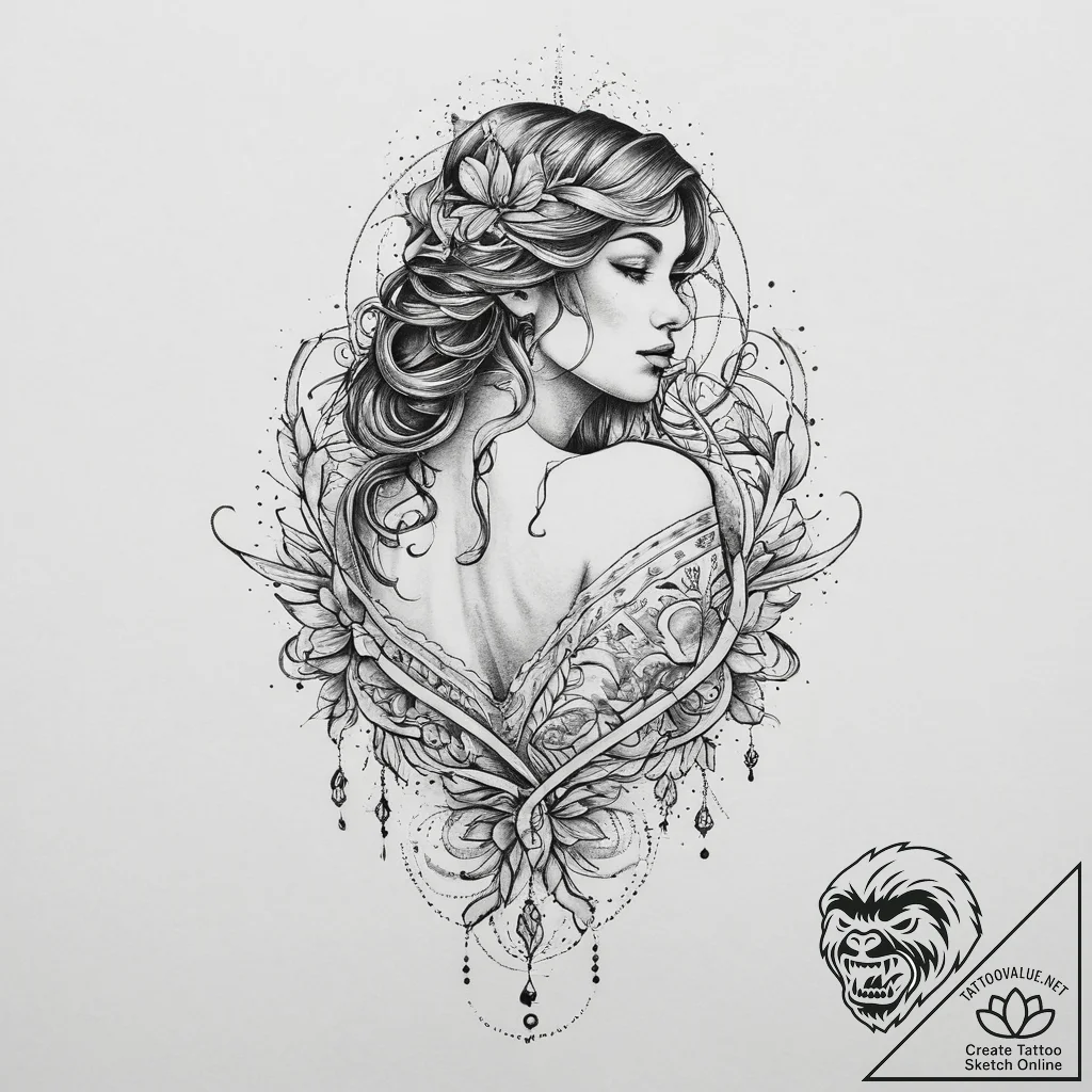 Tattoo sketch узор на плече, tattoo drawing o... - tattoo sketch (№1756215590_0, 26.08.2025 13:39) — tattoovalue.net