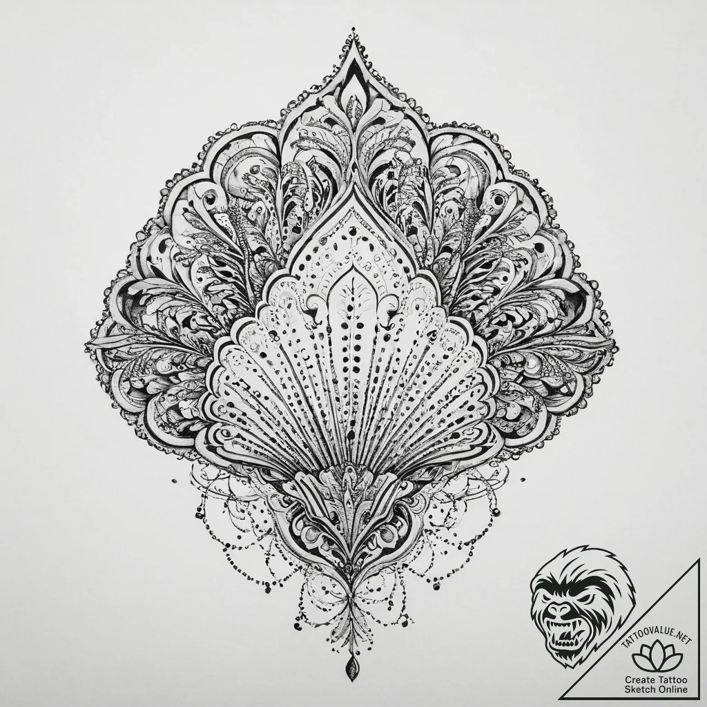 Tattoo sketch shell, artistic tattoo sketch,... - tattoo sketch (№1756215790_0, 26.08.2025 13:43) — tattoovalue.net